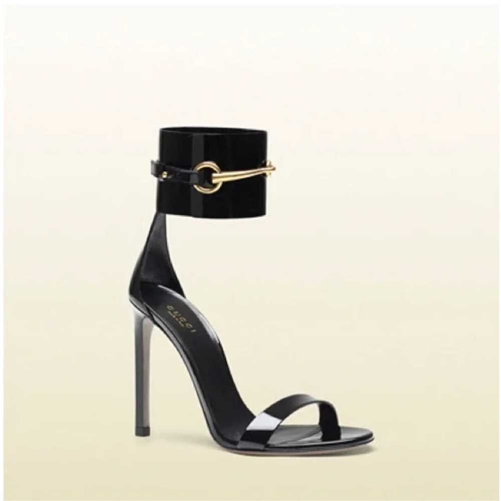 Gucci Leather Ankle Cuff "Ursula" Sandal navy